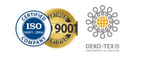 Сертификаты ISO 14001:2004, ISO 9001, OEKO-TEX